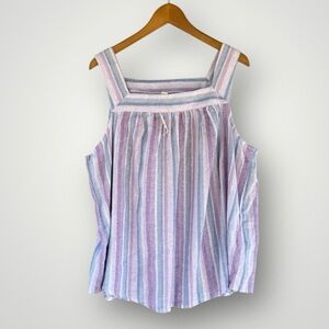 Cato Purple and Blue Striped Blouse